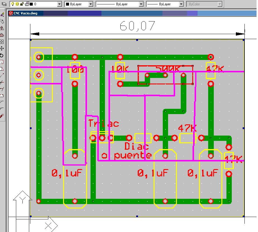 Abrir el ACAD 2000 y cargar el archivo CNC Vacio.DWG.